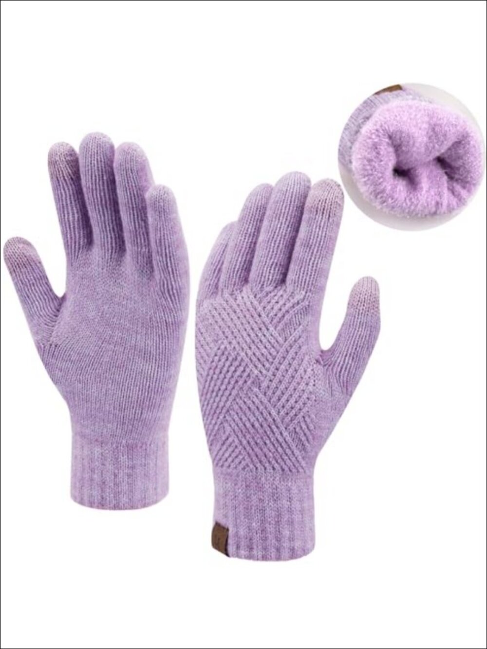 Winter Warm Knit Touchscreen Gloves Fleece Lined Acrylic Cable Knit